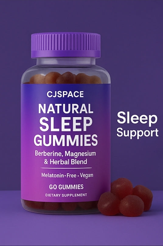 CJSPACE Natural Sleep Gummies – Berberine, Magnesium & Herbal Calm Formula for Deep Rest and Relaxation